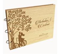 Darling Souvenir Découpe Personnalisé Gravé Au Laser Livre D-Or De Mariage Couverture en Bois Inscription dans Le Registre Livre Album Livre D-Or