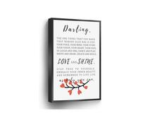 Darling The One Thing That You Have That Nobody Else Has Is You Canvas Print Nursery Wall Art Poster Daughter or Son Gift for Home Office School Wall Decor(Framed,08x12inch(20x30cm))