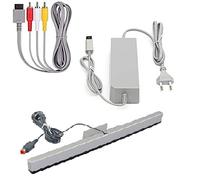 DARLINGTON & Sohns Kit de câbles pour Nintendo Wii, avec câble de charge, bloc d'alimentation et câble TV péritel, barre de capteur, adaptateur CA