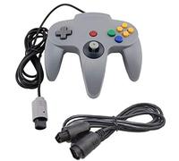 DARLINGTON & Sohns Manette grise pour Nintendo 64 N64, joystick gris, manette de jeu fournie avec une rallonge