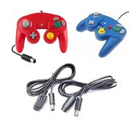DARLINGTON & Sohns manettes Rouge Bleu + câble d'extension pour Manette Nintendo Game Cube Extension GC câble Nintendo Wii