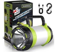 DARMAI Lanterne de camping rechargeable - 800 lm - 6 modes d'éclairage - Étanche - Portable - Lumière LED pour camping, randonnée, urgences et aventures en plein air