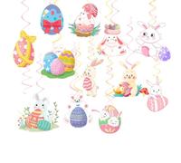 Darmlly Décoration de Pâques - Décoration de fête à thème - Œuf de lapin mignon - Pendentif en spirale - Accessoires de fête de Pâques