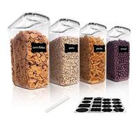 Darmlly Lot de 4 récipients hermétiques en PP, 4 l pour céréales, collations et sucres