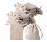 Darmlly Lot de 50 petits en toile de avec cordon de serrage 7,6 x 10,2 cm - Réutilisables pour des sachets de thé