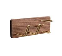 Darmlly Support Sèche-cheveux en bois Monté un mur multifonction salle de bain support rasoir porte-dents support support prise rack-A