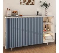 D'armoire à Chaussures Anti-poussière Rideaux De Cuisine Courts, Salle De Bain Imperméables, Sous l'évier Multifonctionnels (Taille: L:90 x H:110cm, Couleur: Bleu)