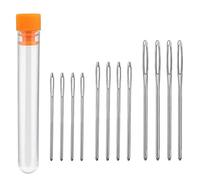 Darn Needle, Set d'aiguilles à coudre 12 Aiguille émoussée, Aiguille à broder, Aiguille émoussée Big Eye, Aiguille droite Big Eye (5,3 cm, 6 cm, 7 cm) avec bouteille transparente