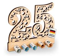 DARO Design - Cadeau en argent pour 25e anniversaire en bois 25 ans Motif cœur