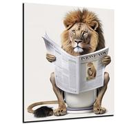 DARO Design - Décor mural pour invités WC Image murale Salle de bains Toilette Art imprimé sur 6mm HDF 30x40 cm Lion Décor mural - Drôles images murales Toile Affiche Décoration esthétique de pièce