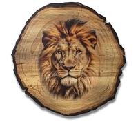 DARO Design - Tableau Lion Taille 20 cm - Impression d'art prête à accrocher - Décoration murale sur le thème de la chasse, de la nature, des animaux