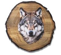 DARO Design Tableau mural loups taille 20 cm - Impression d'art prête à accrocher - Décoration murale thème chasse, nature, animaux