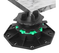 Daromigo 20pieces Plots réglables 42/60mm Plot terrasse dalle réglable Pour pierre et carrelage Plots Avec anneau POSE - FINITION