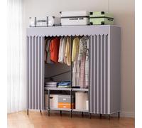 Daromigo Armoire en tissu pliable sans montage - Armoire mobile - 178 x 170 x 48 cm - Avec cadre en tube d'acier - Jusqu'à 100 kg - Espace de rangement de 48 cm de profondeur - Protection contre la