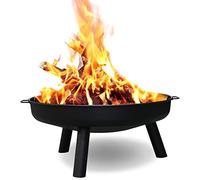 Daromigo Brasero Ø 82,5 cm, avec 2 poignées et 3 pieds amovibles, grand brasero et brasero pour terrasse, balcon, jardin et patio, pour les fêtes d'été, le chauffage du feu de camp, le camping, noir