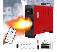 Daromigo Chauffage diesel Bluetooth 12/24V DC 8KW, chauffage stationnaire portable compact 0,32 L/h - Rouge