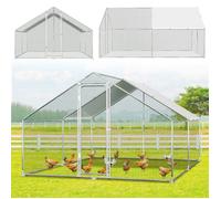 Daromigo Enclos Poulailler Chenil Extérieur - Grande Taille - Toit en Tissu PE - 3*4*2 POULAILLER