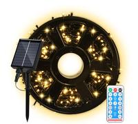 Daromigo Guirlande lumineuse solaire d'extérieur - 30 m - 300 LED - Blanc chaud - Alimentation USB et solaire - 8 modes et minuterie - Étanchéité IP44 - Pour jardin, balcon, terrasse, fête, mariage
