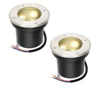 Daromigo Lot de 2 Encastrables de Sol IP67 Extérieur, lampadaire rond blanc chaud 3W lampadaire étanche en acier inoxydable pour terrasse/jardin/trottoir/terrasse/allée/pelouse