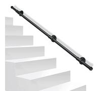 Daromigo main et courante pour escalier, balustrade intérieure et extérieure, main courante noire, support mural avec matériel de montage, pour parapet, balcon (150 cm)