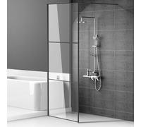 Daromigo Paroi de douche - 80 x 200 cm - Verre de sécurité ESG de 5 mm - Pour douche à l'italienne - Cadre complet en aluminium - Plage de réglage de 0 à 10 mm - Montage à gauche/droite - Noir