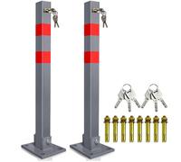 Daromigo Poteau de barrage 2X Barrière de parking Rabattable 66cm verrouillable inoxydable ARCEAU PARKING