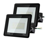 Daromigo Projecteur LED extérieur, d'éclairage extérieur 2 pièces 100W, Projecteur LED, 8500lm Projecteur LED extérieur, 3000K Blanc chaud IP65 étanche Projecteur extérieur,pour cour,garage,couloir