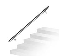 Daromigo Rampe d'escalier en acier inoxydable - Rampe d'escalier murale avec support mural et embouts, rampe d'escalier intérieure et extérieure pour escaliers, parapet, balcon, longueur : 110 cm