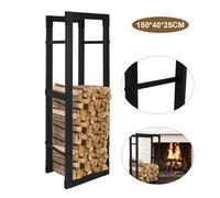 Daromigo Range bûches intérieur pour cheminée rack pour bois de chauffage HxlxP 150 x 40 x 25cm Noire RANGE OUTILS
