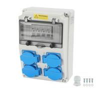 Daromigo Répartiteur mural avec disjoncteur de câble, distributeur de courant de construction avec 4 prises Schuko et 4 prises CEE 16 A, boîtier étanche