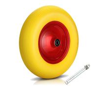 Daromigo Roue increvable pour brouette 4.80 / 4.00-8,Jaune , Axe 20 mm PNEUS QUAD