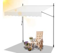 Daromigo Store Enrouleur avec manivelle, 300 x 120 cm, Manuel, réglable en Hauteur, résistant aux UV, Protection Solaire, étanche, Montage Facile sans perçage, Beige