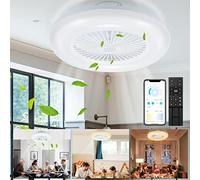 Daromigo Ventilateur Plafond avec Lumiere, 80W Lumière de Ventilateur Réversible, Mode été Hiver, LED Fan Plafonnier avec Télécommande et APP, 6 Vitesses, Dimmable Variable
