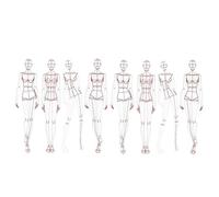 Daroplo Règle d'illustration de mode, modèle de croquis, règle à coudre, motif humanoïde, mesure des vêtements, facile à utiliser B