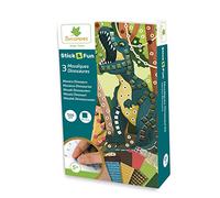 D'Arpèje Sycomore - Mosaïques Dinosaures - Stick'N Fun Mini - 3 Projets sur le Thème des Dinosaures - 500 Mosaïques à Coller - Dès 5 ans - CRE7044, Vert/Marron