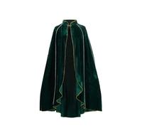 Darringls Cape médiévale pour homme et femme - Style gothique - Unisexe - En velours - Avec capuche - Manteau de sorcière - Manteau de cosplay - Carnaval, Halloween, Renaissance, vert foncé, taille