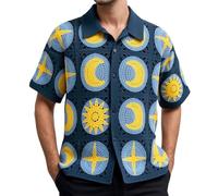 Darringls Chemise en tricot pour homme - Manches courtes - Col en V - Polo respirant - Chemise décontractée - Col en V - Polo à rayures - Polo d'été - T-shirt de golf - Chemises en tricot rayé, bleu
