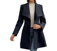 Darringls Manteau long pour femme - Trench d'hiver - Coupe-vent épais - Veste de transition - Veste d'hiver avec boutons à revers - Coupe-vent - Veste chaude en tricot - Manteau d'automne - Couleur