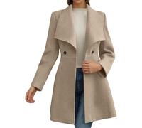Darringls Manteau long pour femme - Trench d'hiver - Coupe-vent épais - Veste de transition - Veste d'hiver avec boutons à revers - Coupe-vent - Veste chaude en tricot - Manteau d'automne - Couleur