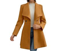 Darringls Manteau long pour femme - Trench d'hiver - Coupe-vent épais - Veste de transition - Veste d'hiver avec boutons à revers - Coupe-vent - Veste chaude en tricot - Manteau d'automne - Couleur