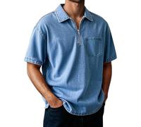 Darringls Polo pour homme - Coupe ajustée - Avec poche de poitrine - Polo pour les loisirs, le sport, l'été - Boutonnière - Respirant - Gym - Manches longues, BU1, S
