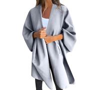 Darringls Poncho en tricot pour femme - Élégant - Cardigan surdimensionné - Reversible - Pour mariage, hiver, automne - Cadeau pour maman, gris, L