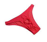 Darringls String pour homme - Taille basse - Lingerie érotique - Avec housse de pénis - Culotte Bulge Pouch, rouge, taille unique