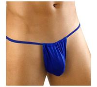 Darringls String sexy pour homme - Mini slip érotique - Sous-vêtements de soirée - Lingerie érotique - En maille - Lingerie érotique - Culotte ouverte - Mankini, bleu foncé, M