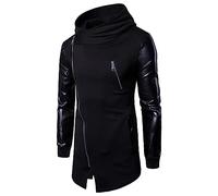 Darringls Sweat à capuche pour homme Assassins Gothic Creed Fermeture éclair latérale Lacets Veste à capuche Assassin Creed Cravate foncée Slim Fit Manteau à capuche Zipper Hoodies, Noir 01, M