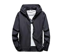 Darringls Veste de pluie softshell pour homme - Avec capuche - Veste de travail - Coupe-vent - Imperméable - Grandes tailles - Sport - Coupe-vent - Veste d'extérieur respirante, Noir , 6XL