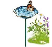 d'arrosage - Bol papillon décoratif avec piquet de terre | Abeille en céramique, pour une utilisation en extérieur dans le jardin, sur la terrasse, la pelouse, la première branche, le sol, la