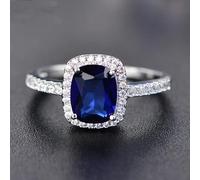 DarryDooly À la Mode Aigue-Marine Argent Couleur Anneaux pour Femme Mariage fiançailles Bleu Saphir Bague 2022 Tendance Naturel Luxe Bijoux Originaux