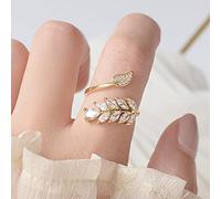 DarryDooly Bague de la Mode coréenne pour Femmes Ajustable Open Design Zircon délicat délicat Bijoux Pendentif