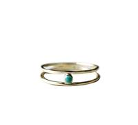 DarryDooly Bague Ouverte Minimaliste en Or délicat Femmes bohème Pierre Naturelle Turquoises bagues pour Femme Bijoux Cadeau pour Elle